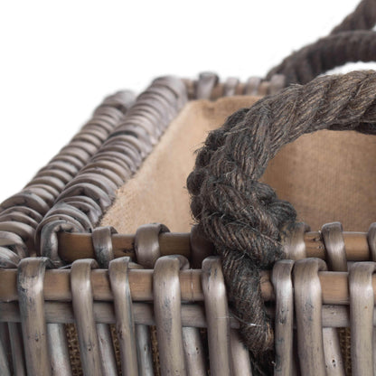 Rectangular Grey Log Basket Set 2