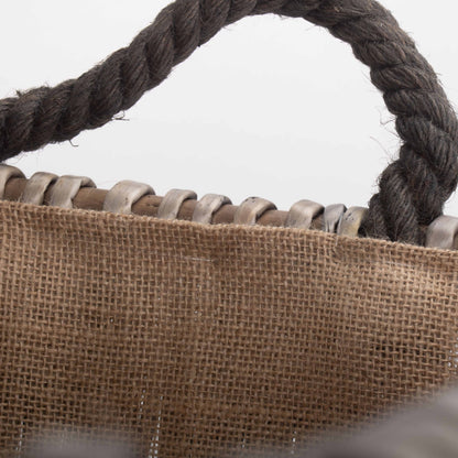 Large Grey Rectangular Log Basket