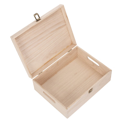 12 Inch Unvarnished Wooden Keepsake Box