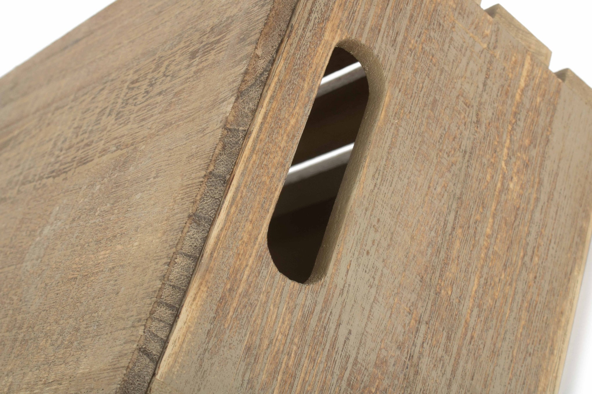 Small Oak Effect Storage Box Crate with Lid