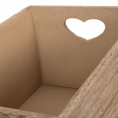 Small Oak Effect Heart Cut-Out Crate
