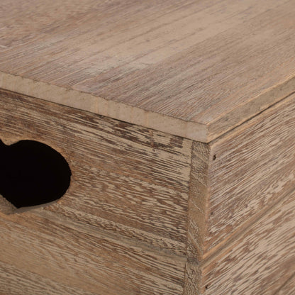 Small Oak Effect Heart Cut-Out Box with Lid