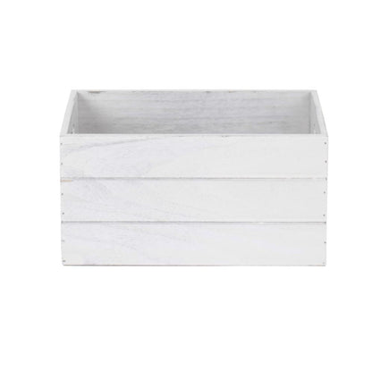 Small Vintage White Wash Heart Cut-Out Crate