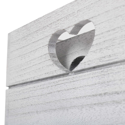 Vintage White Wash Heart Cut-Out Crate Set 2