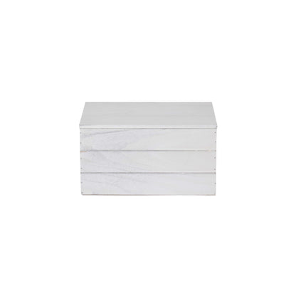 Small Vintage White Wash Heart Cut-Out Box with Lid
