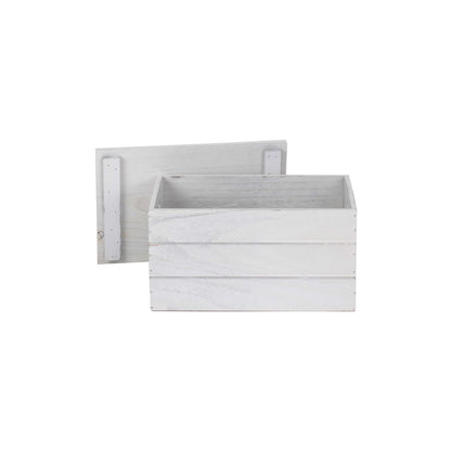 Small Vintage White Wash Heart Cut-Out Box with Lid