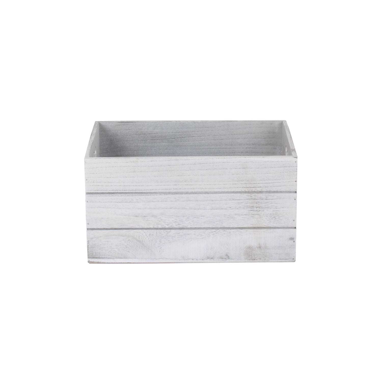 Large Vintage White Wash Heart Cut-Out Crate