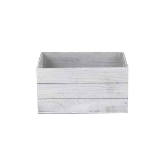 Large Vintage White Wash Heart Cut-Out Crate