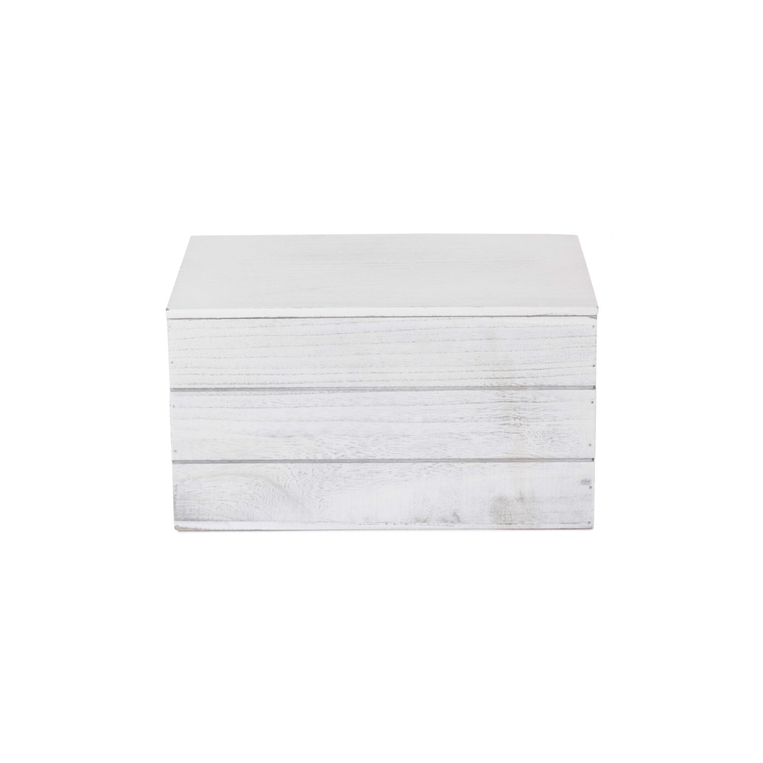 Large Vintage White Wash Heart Cut-Out Box with Lid