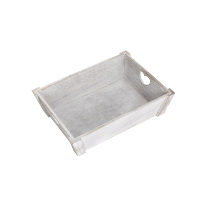 Large Vintage White Wash Heart Cut-Out Tray