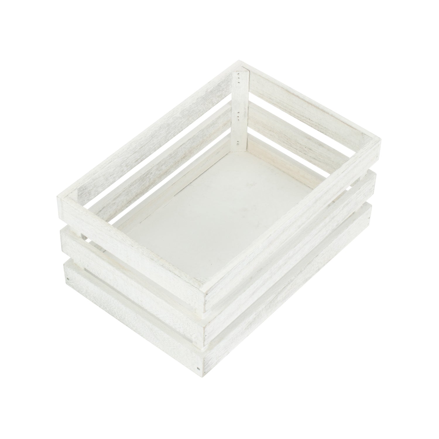 Small Vintage White Wash Slatted Wooden Crate Wovenhill small-vintage-white-wash-slatted-wooden-crate-wovenhill