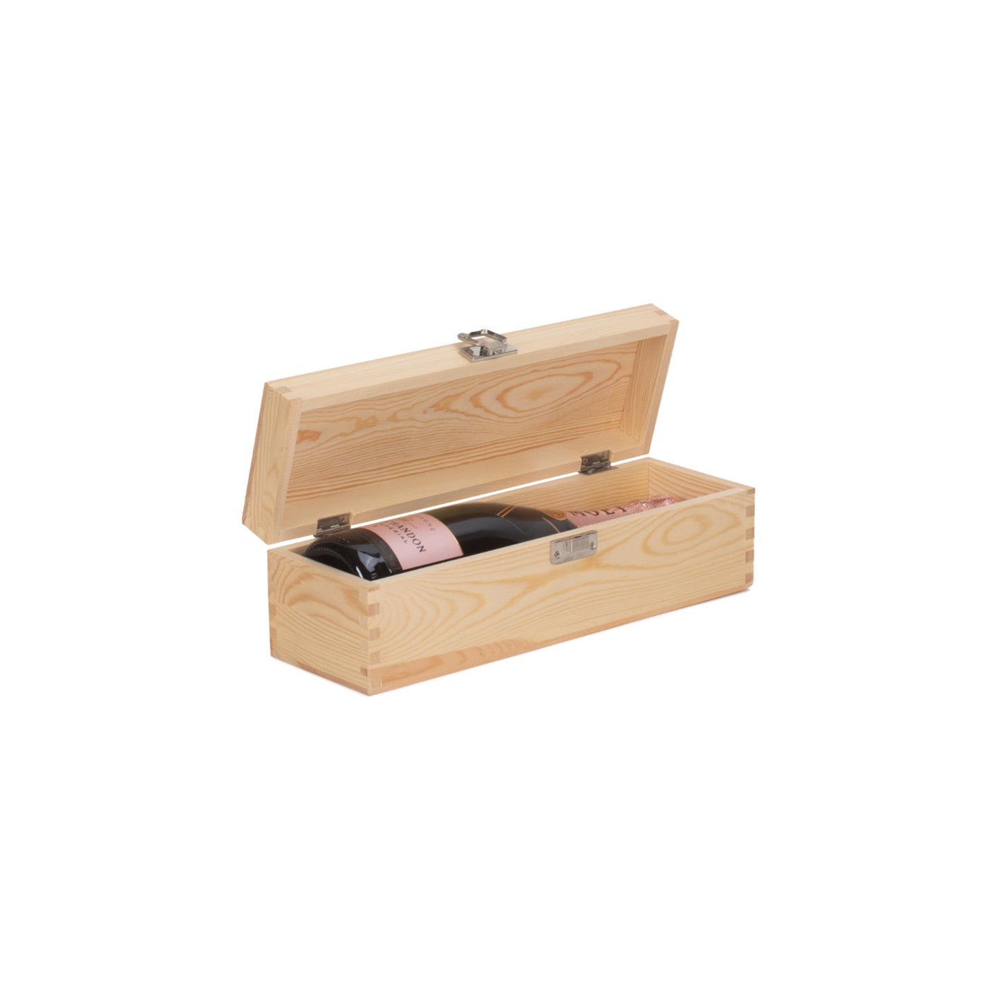 Single Bottle Clear Varnish Wooden Box