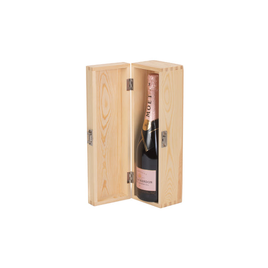 Single Bottle Clear Varnish Wooden Box