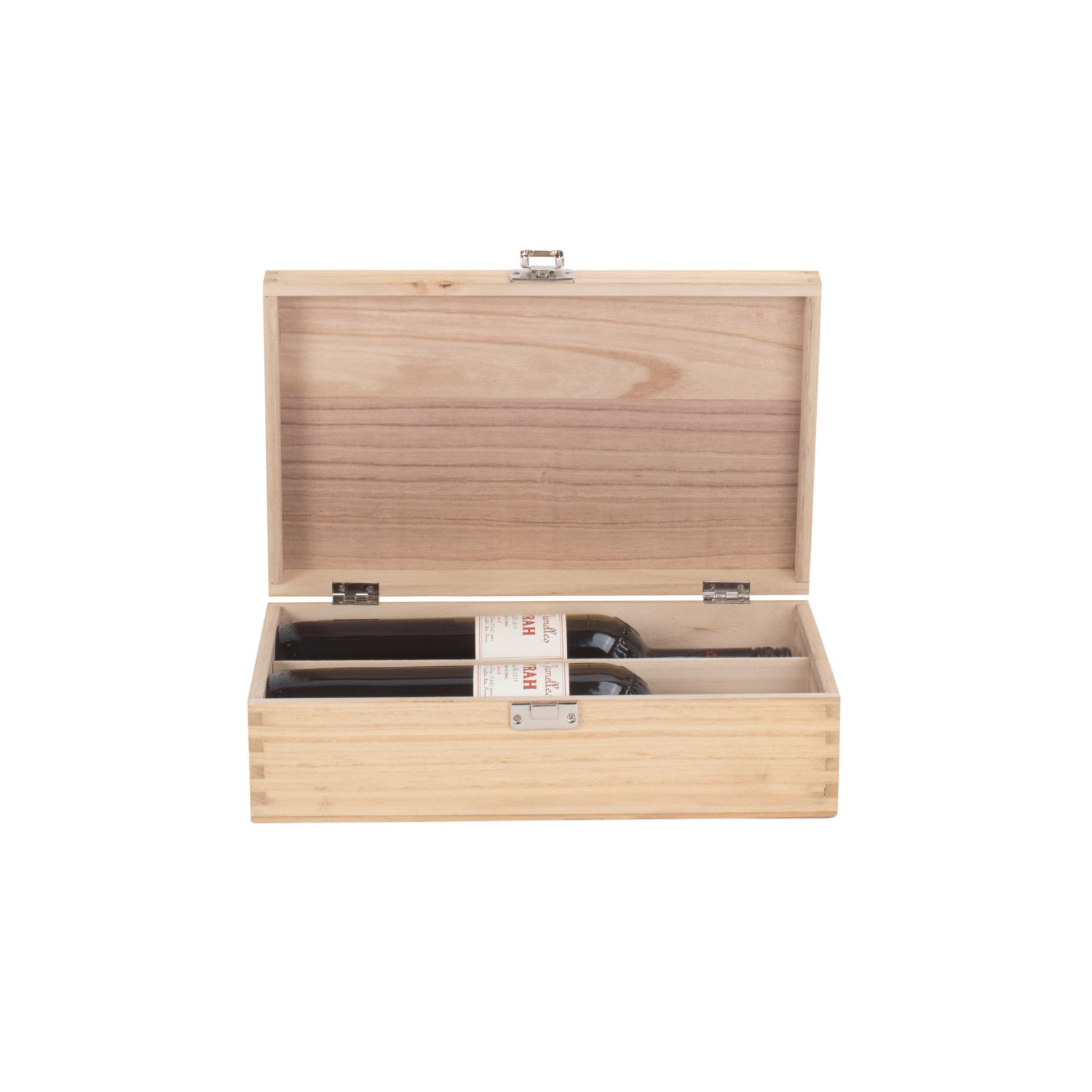 Two Bottle Clear Varnish Wooden Box