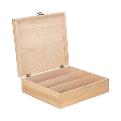 Three Bottle Clear Varnish Wooden Box