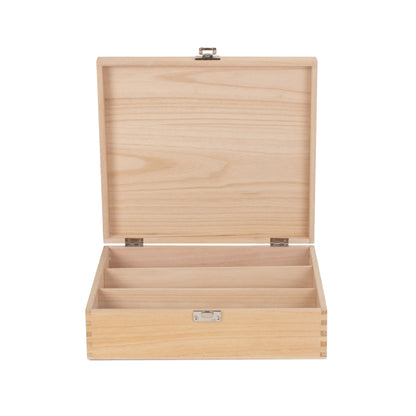 Three Bottle Clear Varnish Wooden Box