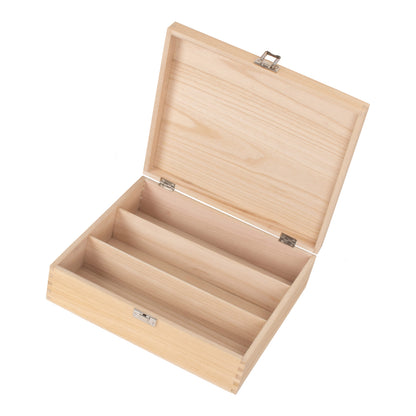 Three Bottle Clear Varnish Wooden Box