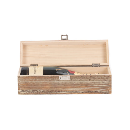 Single Bottle Oak Effect Wooden Box
