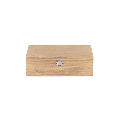 Two Bottle Oak Effect Wooden Box