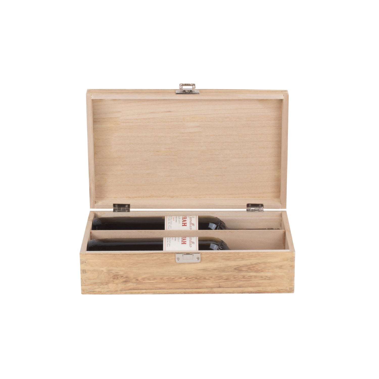 Two Bottle Oak Effect Wooden Box