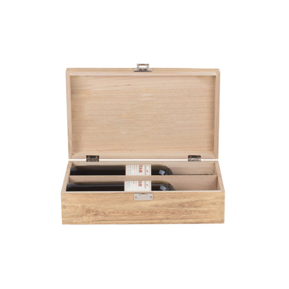 Two Bottle Oak Effect Wooden Box