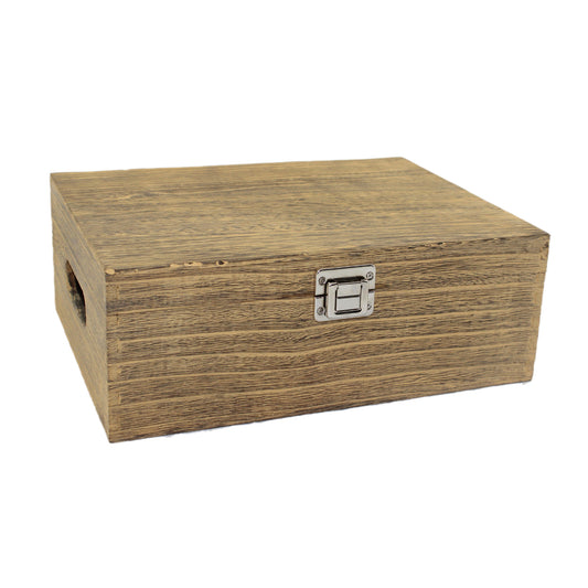 12 Inch Oak Effect Wooden Keepsake Box