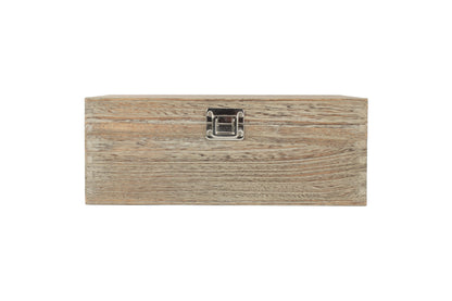 12 Inch Oak Effect Wooden Keepsake Box