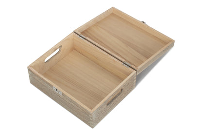 12 Inch Oak Effect Wooden Keepsake Box