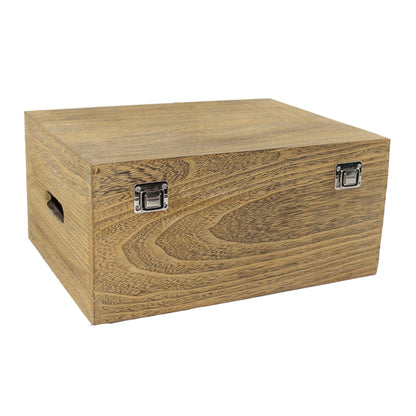 16 Inch Oak Effect Wooden Keepsake Box