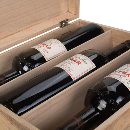 Three Bottle Oak Effect Wooden Box