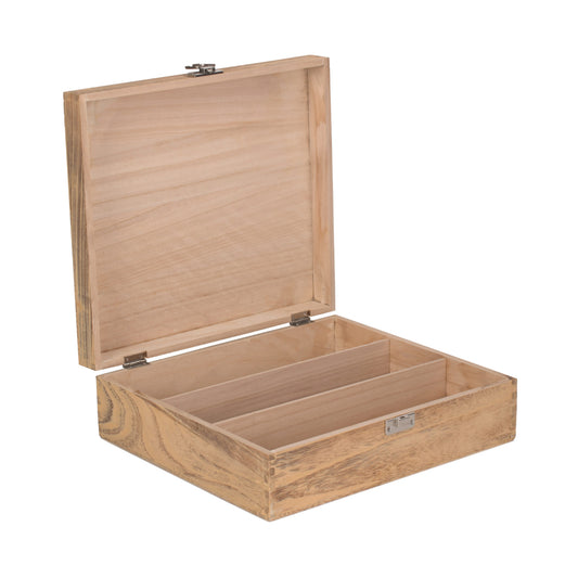 Three Bottle Oak Effect Wooden Box