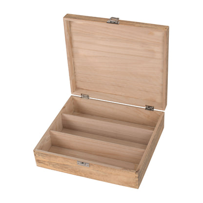 Three Bottle Oak Effect Wooden Box