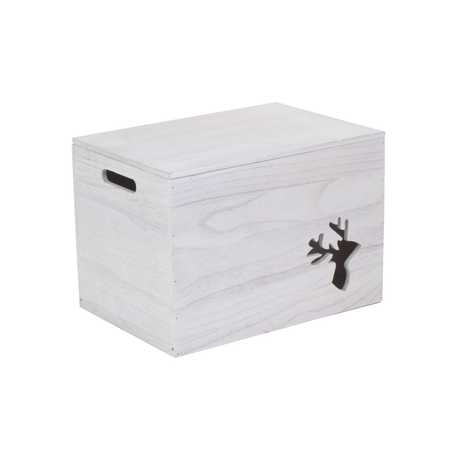 Reindeer Cut-Out Wooden Box with Lid