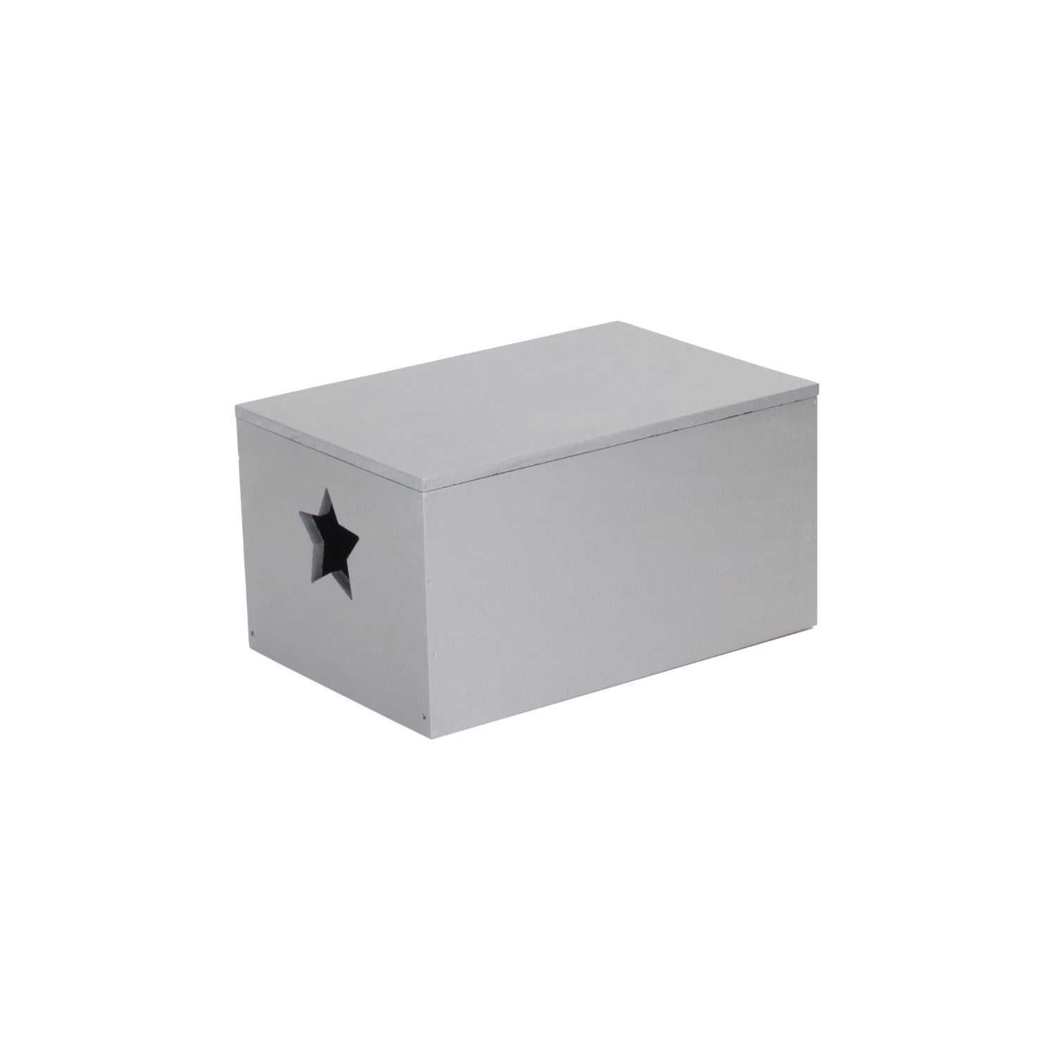 Silver Grey Star Cut-Out Wooden Box with Lid