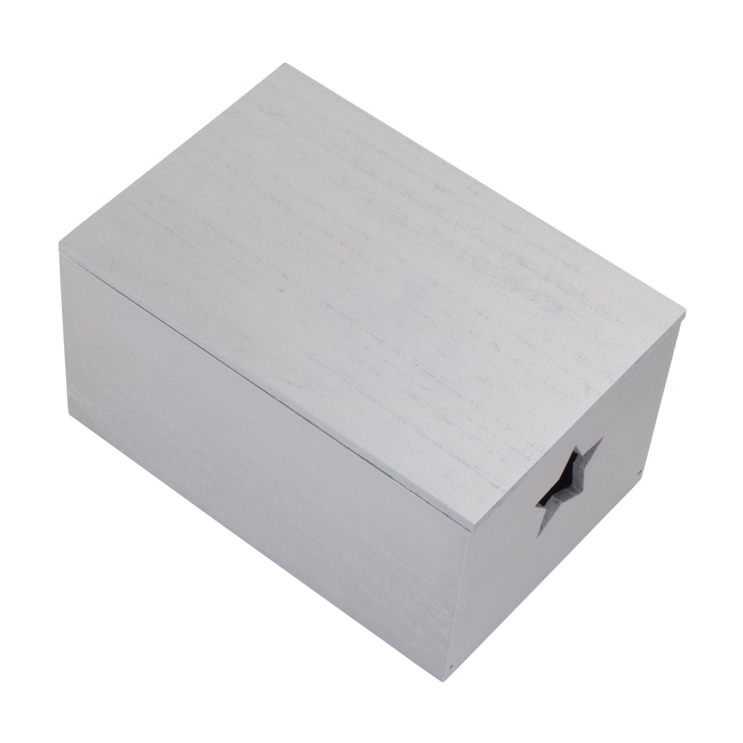 Silver Grey Star Cut-Out Wooden Box with Lid