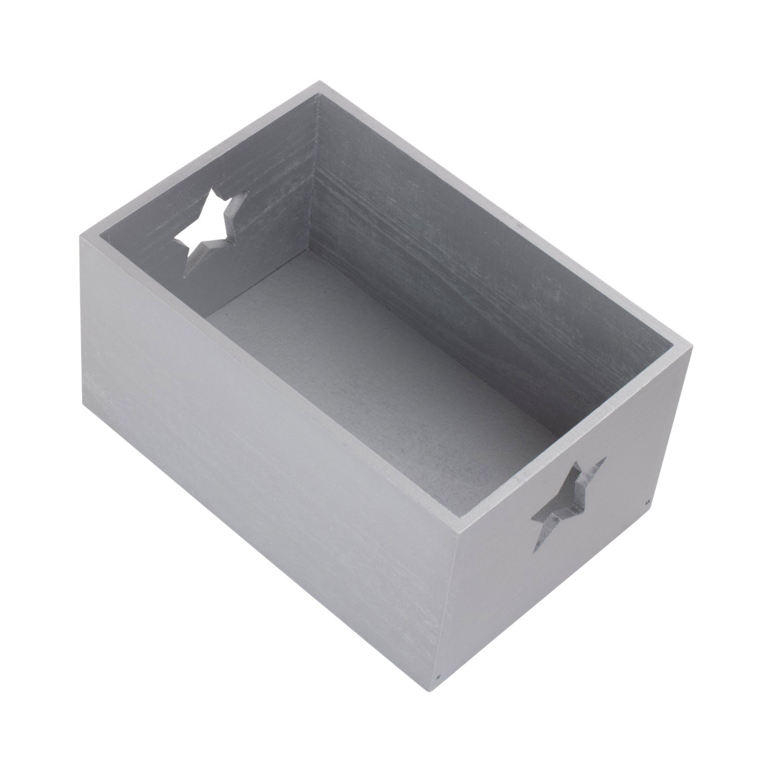 Silver Grey Star Cut-Out Wooden Box with Lid