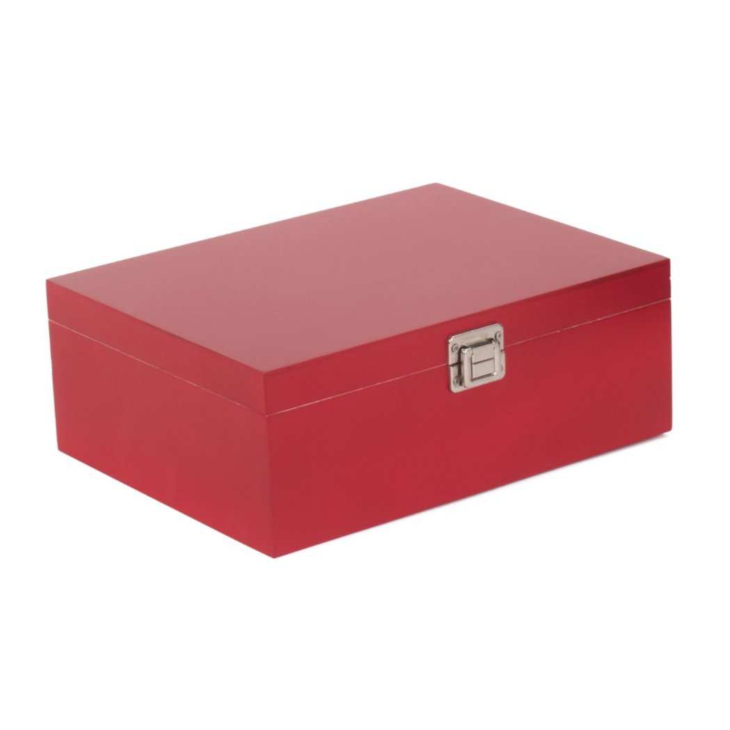 12 Inch Red Wooden Keepsake Box