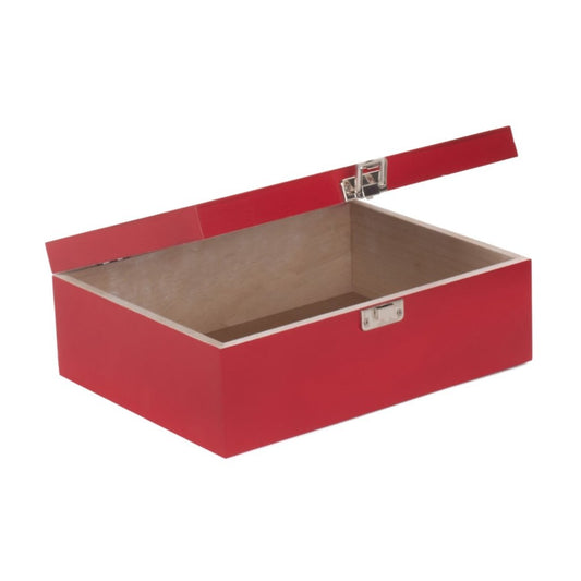 12 Inch Red Wooden Keepsake Box