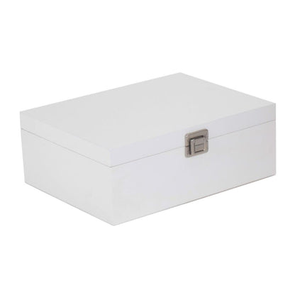 12 Inch White Wooden Keepsake Box
