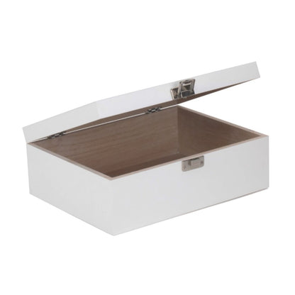 12 Inch White Wooden Keepsake Box