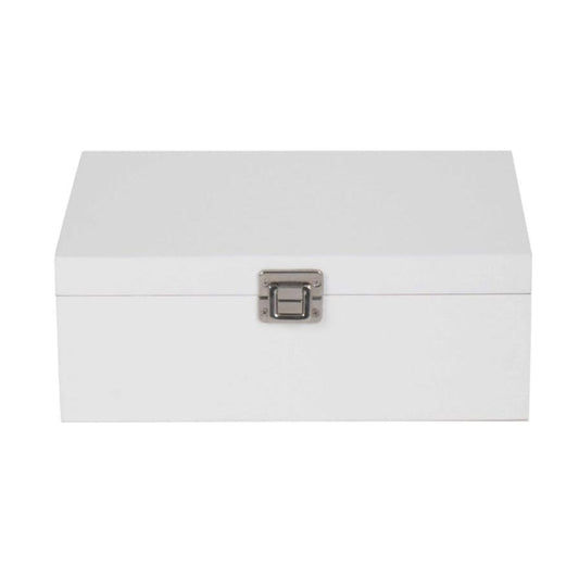 12 Inch White Wooden Keepsake Box