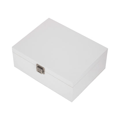 12 Inch White Wooden Keepsake Box