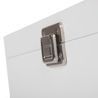 12 Inch White Wooden Keepsake Box