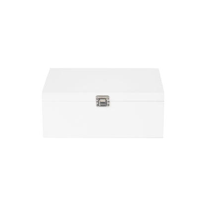 14 Inch White Wooden Keepsake Box