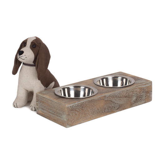 Pet Feeding Station with Stainless Steel Bowls