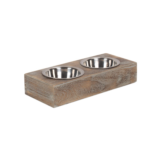 Pet Feeding Station with Stainless Steel Bowls