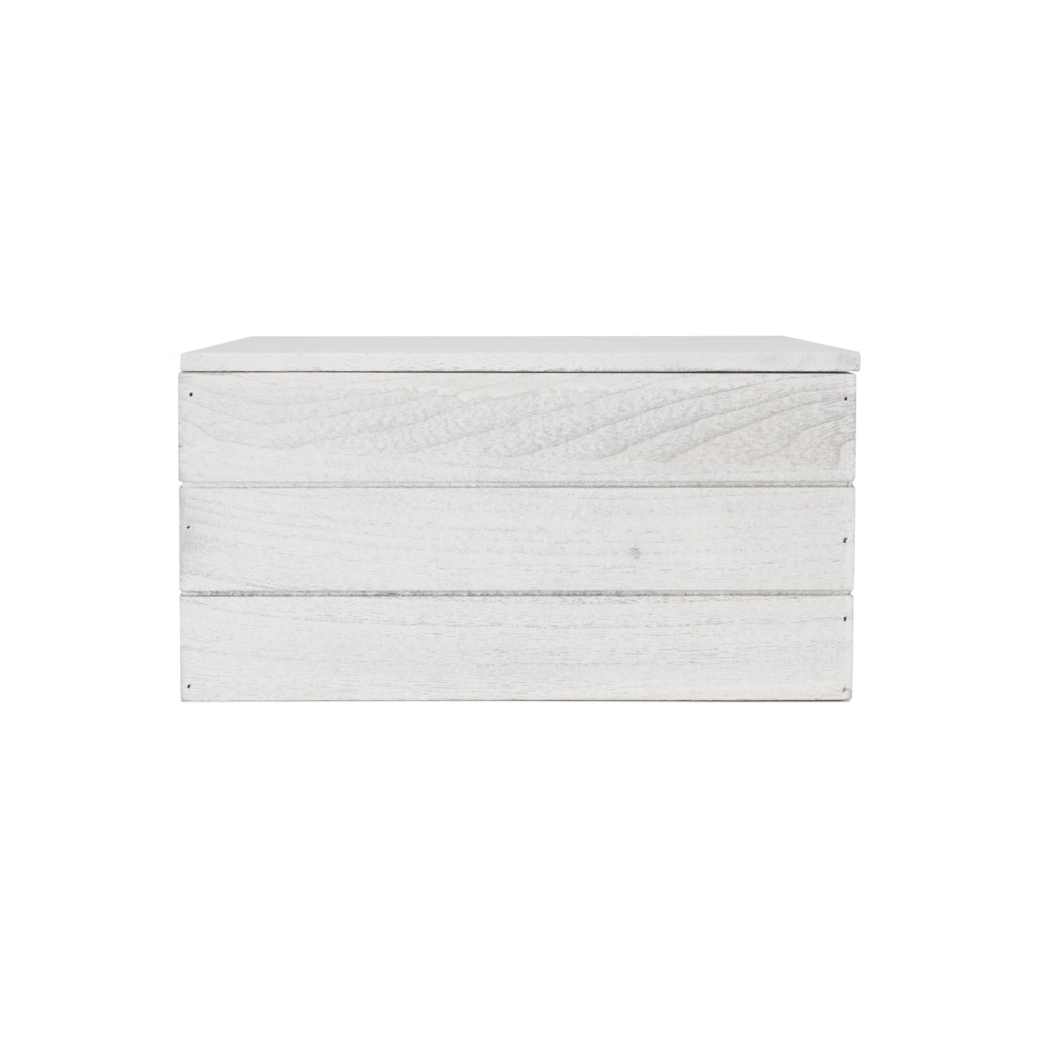 Small Vintage White Wash Star Cut-Out Box with Lid