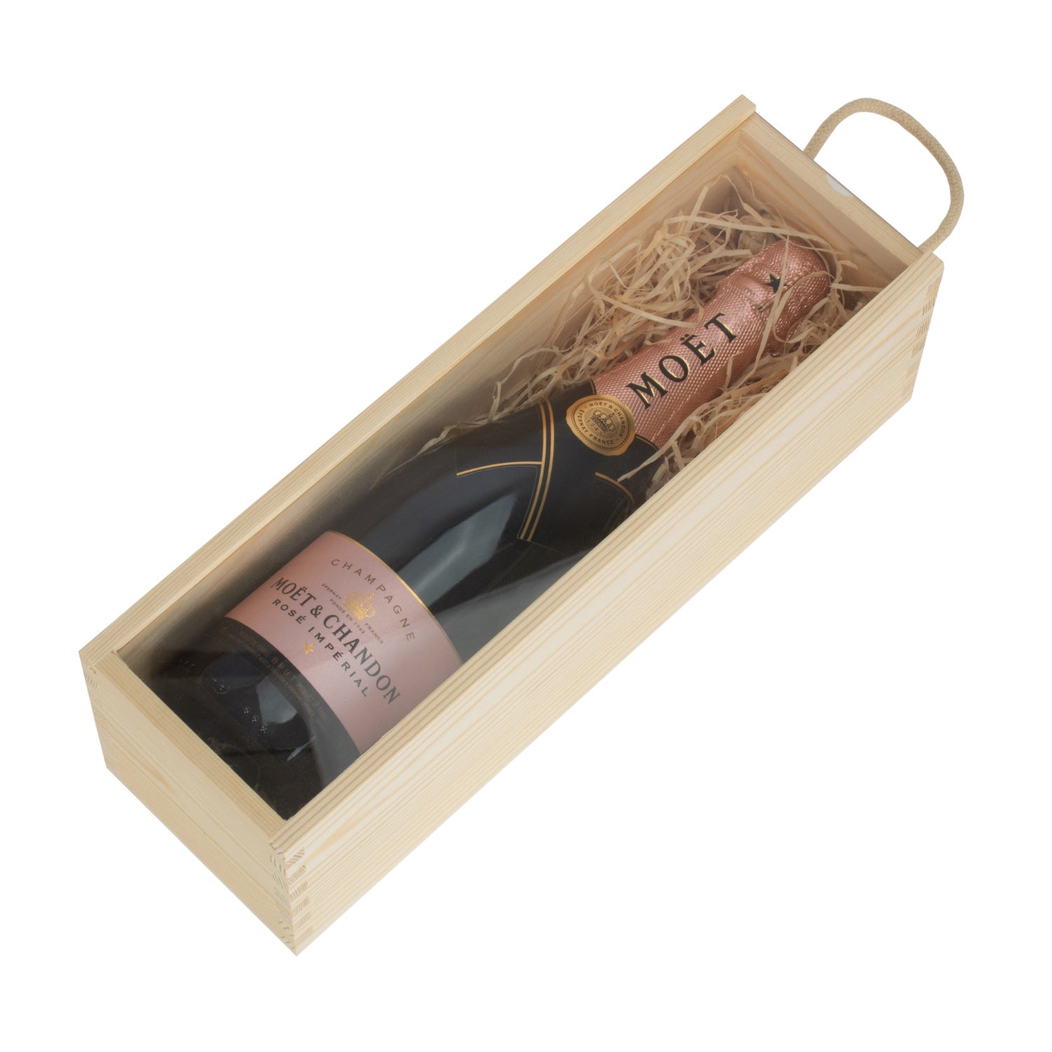 Single Bottle Wooden Box With Clear Acrylic Sliding Lid