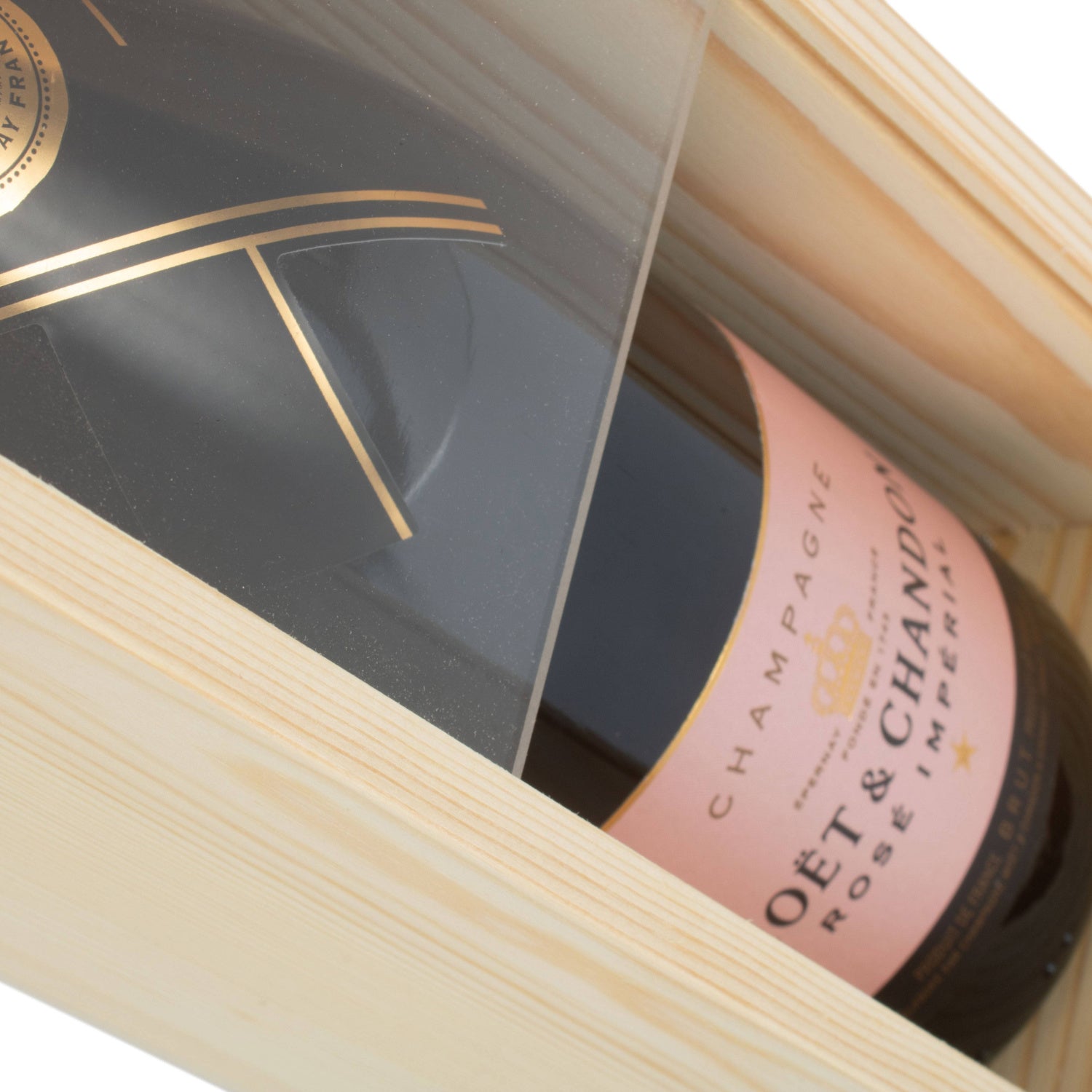 Single Bottle Wooden Box With Clear Acrylic Sliding Lid