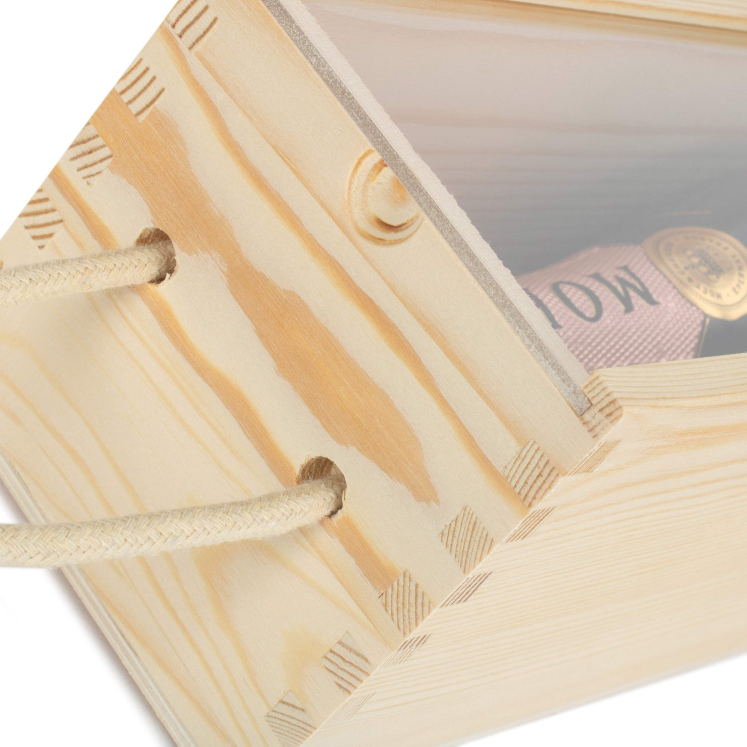 Single Bottle Wooden Box With Clear Acrylic Sliding Lid